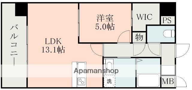 COLAS MIFUNE イースト(1LDK/8階)の間取り写真