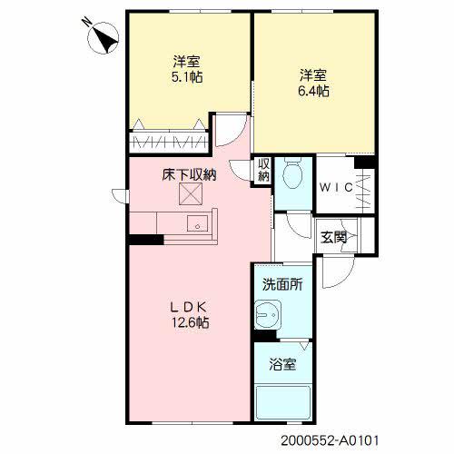 ドエルコート(2LDK/1階)の間取り写真
