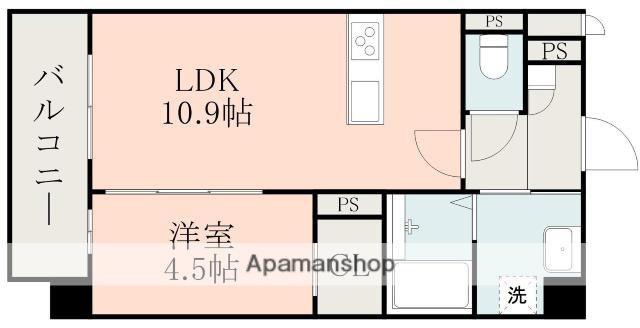 ラ・シック城南(1LDK/2階)の間取り写真