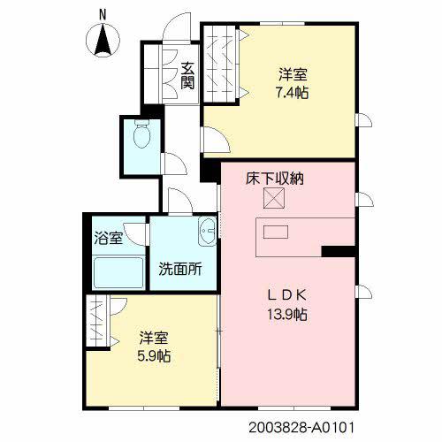 サンプレミアス(2LDK/1階)の間取り写真