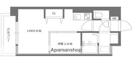 グランフェイス神水(1LDK/4階)の間取り写真