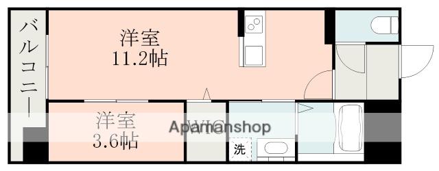 サンクス上水前寺(1LDK/6階)の間取り写真