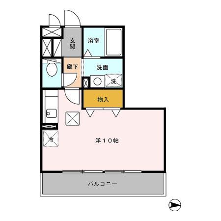 D-アベニュー本荘(ワンルーム/1階)の間取り写真