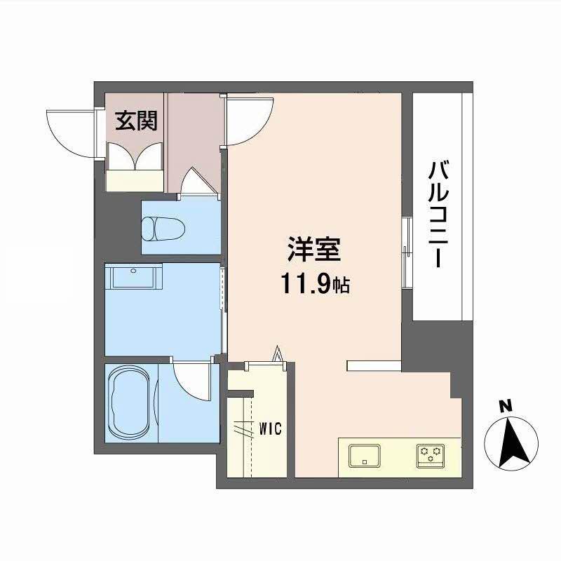 グランメゾン天神(ワンルーム/2階)の間取り写真