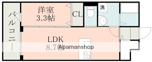 ラ・シック嘉島Ⅲ(1LDK/4階)の間取り写真