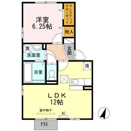 セジュール・マイS(1LDK/1階)の間取り写真