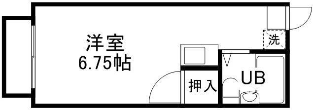 グリーンハイツ新大江(ワンルーム/2階)の間取り写真