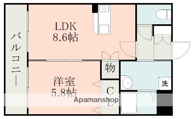 Q＇Sマンション(1LDK/3階)の間取り写真