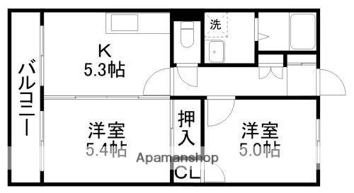 フィロソフィア2番館(2K/3階)の間取り写真