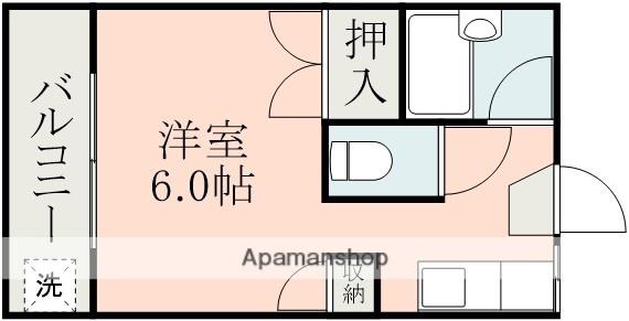 メモリアルハイツ(ワンルーム/2階)の間取り写真