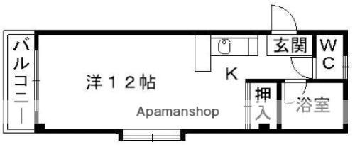アルミザールⅠ(ワンルーム/1階)の間取り写真