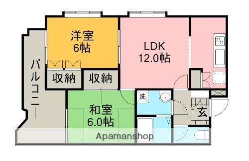 コートハイムPAL(2LDK/3階)の間取り写真