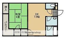 城南マンション(1DK/3階)の間取り写真