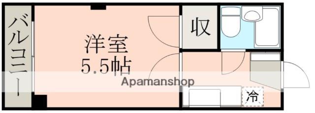 グレイハウンド(1K/2階)の間取り写真