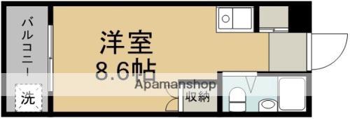 水前寺北スカイマンション(ワンルーム/4階)の間取り写真