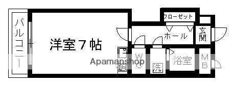 ライオンズマンション熊本中央(ワンルーム/8階)の間取り写真