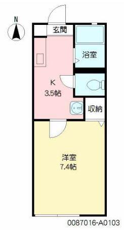 エスポアール出水(1K/1階)の間取り写真