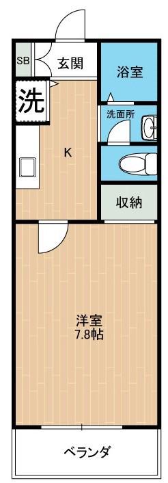 プロローグ蓮台寺(1K/2階)の間取り写真