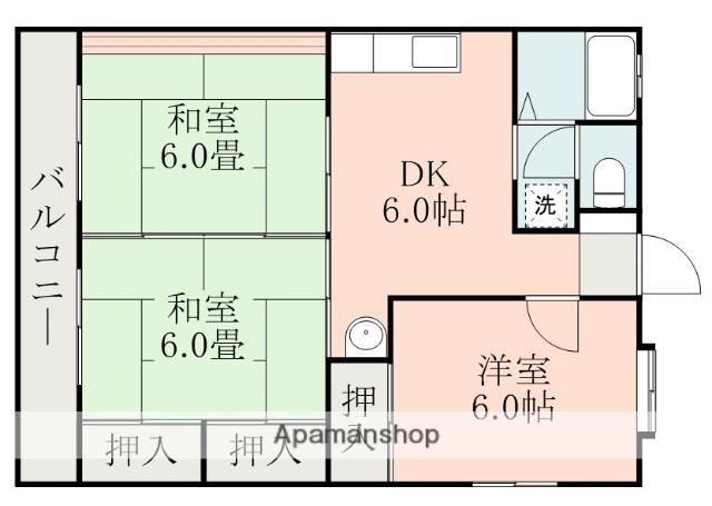 メゾンつづき(3DK/2階)の間取り写真