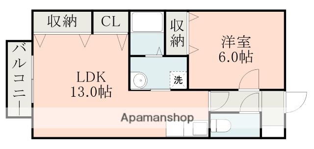 モイセス下南部(1LDK/2階)の間取り写真