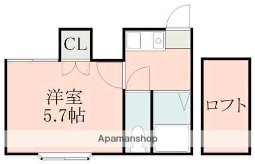 テラス東野(1K/1階)の間取り写真
