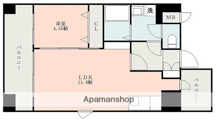 スプランドゥール新屋敷(1LDK/4階)の間取り写真