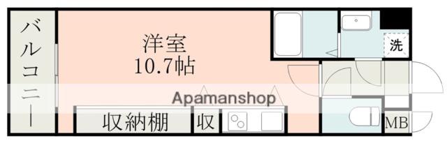 ISM水前寺(ワンルーム/6階)の間取り写真