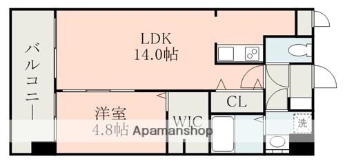 ISM水前寺(1LDK/8階)の間取り写真