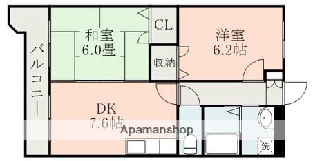 プレミール25(2DK/2階)の間取り写真