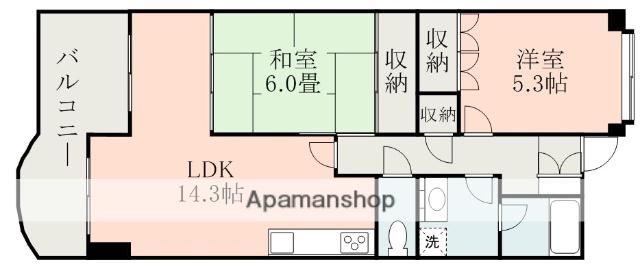 UCレジデンス小沢町(2LDK/4階)の間取り写真