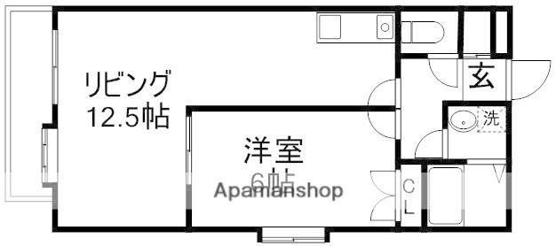 ダイコー新町(1LDK/8階)の間取り写真