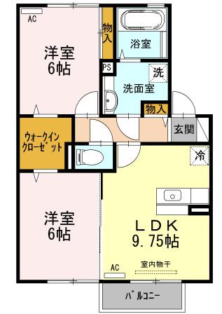 クレールとみあい(2LDK/2階)の間取り写真