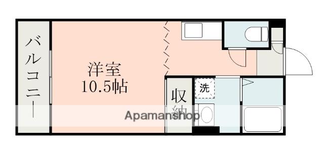 シティハイツ(ワンルーム/2階)の間取り写真