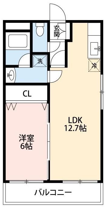 PISO壱番館(1LDK/4階)の間取り写真