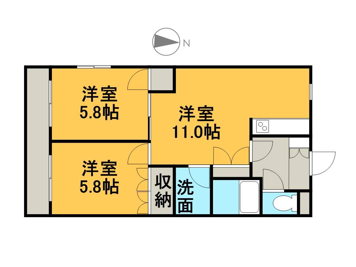 サンフィット・プレイス(2LDK/1階)の間取り写真