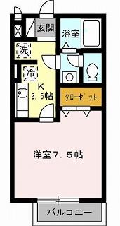 D-ROOM大路セキュア県劇前(1K/1階)の間取り写真