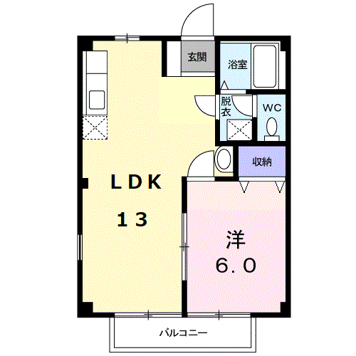 ハウスルミエール(1LDK/1階)の間取り写真