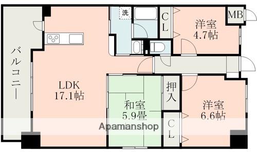 サムティ西熊本(3LDK/5階)の間取り写真