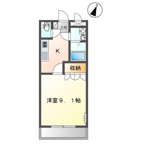 ラファエル(1K/2階)の間取り写真