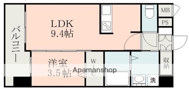 BUENA CASA熊本駅前イースト(1LDK/7階)の間取り写真