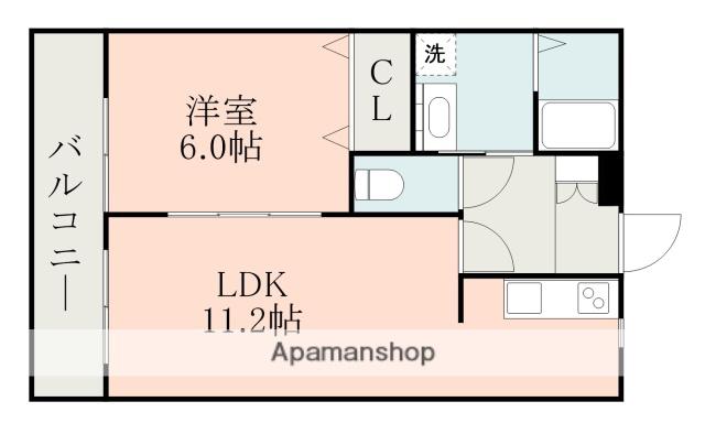 グランコート御領(1LDK/1階)の間取り写真