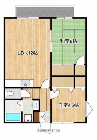ウイングハイツ(2LDK/2階)の間取り写真