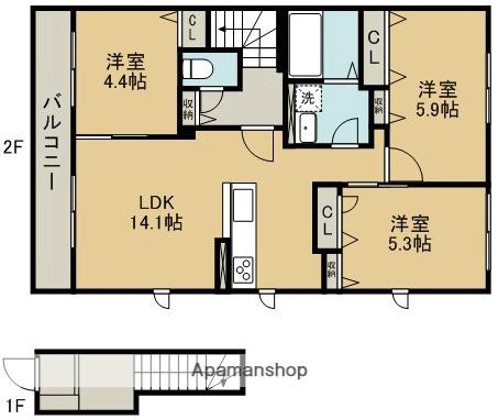 カーサラルバA(3LDK/2階)の間取り写真