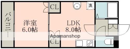 PRENDRE武蔵ケ丘 Ⅱ(1LDK/2階)の間取り写真