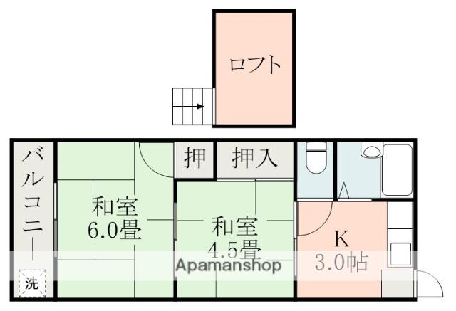 山下エトワールハイツ(2K/2階)の間取り写真