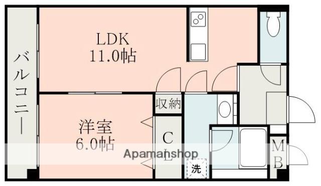 クレストラフィーネ(1LDK/2階)の間取り写真