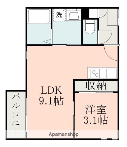 REGALEST健軍Ⅱ(1LDK/1階)の間取り写真