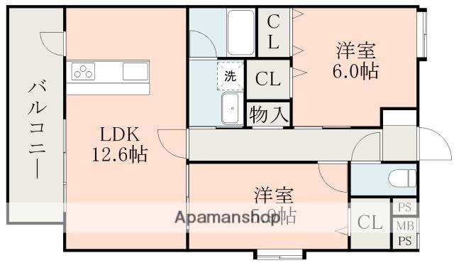 リアン秋津イースト(2LDK/1階)の間取り写真