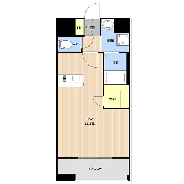 LEGEND水前寺(ワンルーム/14階)の間取り写真