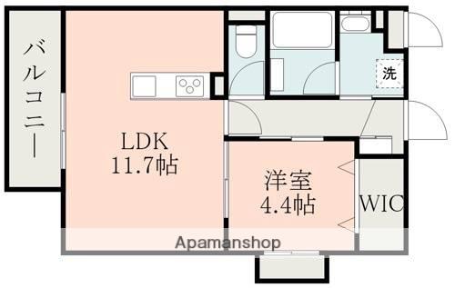 ラ・シック黒髪(1LDK/4階)の間取り写真